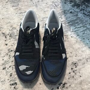 Valentino Garavani. Men’s, camoflauge blue and black sneakers. Worn once.